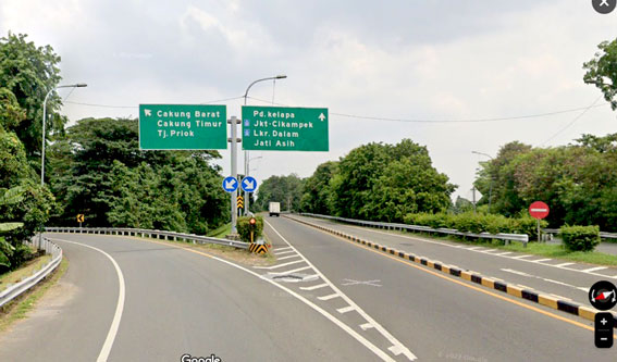 dari green kids daycare bekasi mau masuk toll JORR